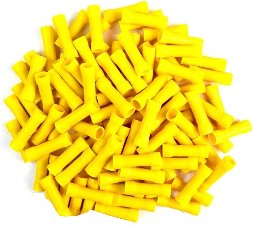 Install Bay 3MYVBC 3M™ Yellow Vinyl Butt Connector 12-10 Gauge Pkg of 100
