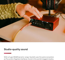 Load image into Gallery viewer, Focusrite Scarlett Solo USB Audio Interface Headphones + Pop Filter + XLR Cable