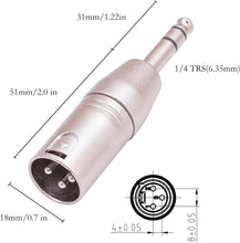 Load image into Gallery viewer, MR DJ XMTRS 1/4" TRS to Balanced XLR Male Adapter