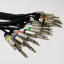 Load image into Gallery viewer, MR DJ 8Q8Q-3F-16G 8-Ch 1/4" TS Mono Snake Cable 3 Ft Professional Audio Patch Snake