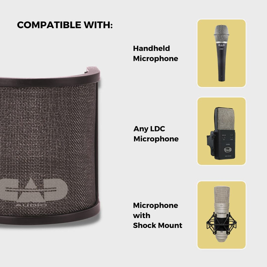 CAD Audio VP3 Compact Pop Filter for Handheld or LCD Microphone