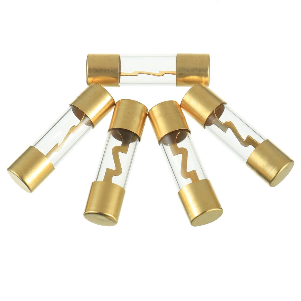 10 American Terminal T-AGU60 60 Amp AGU gold plated fuses round glass fuse