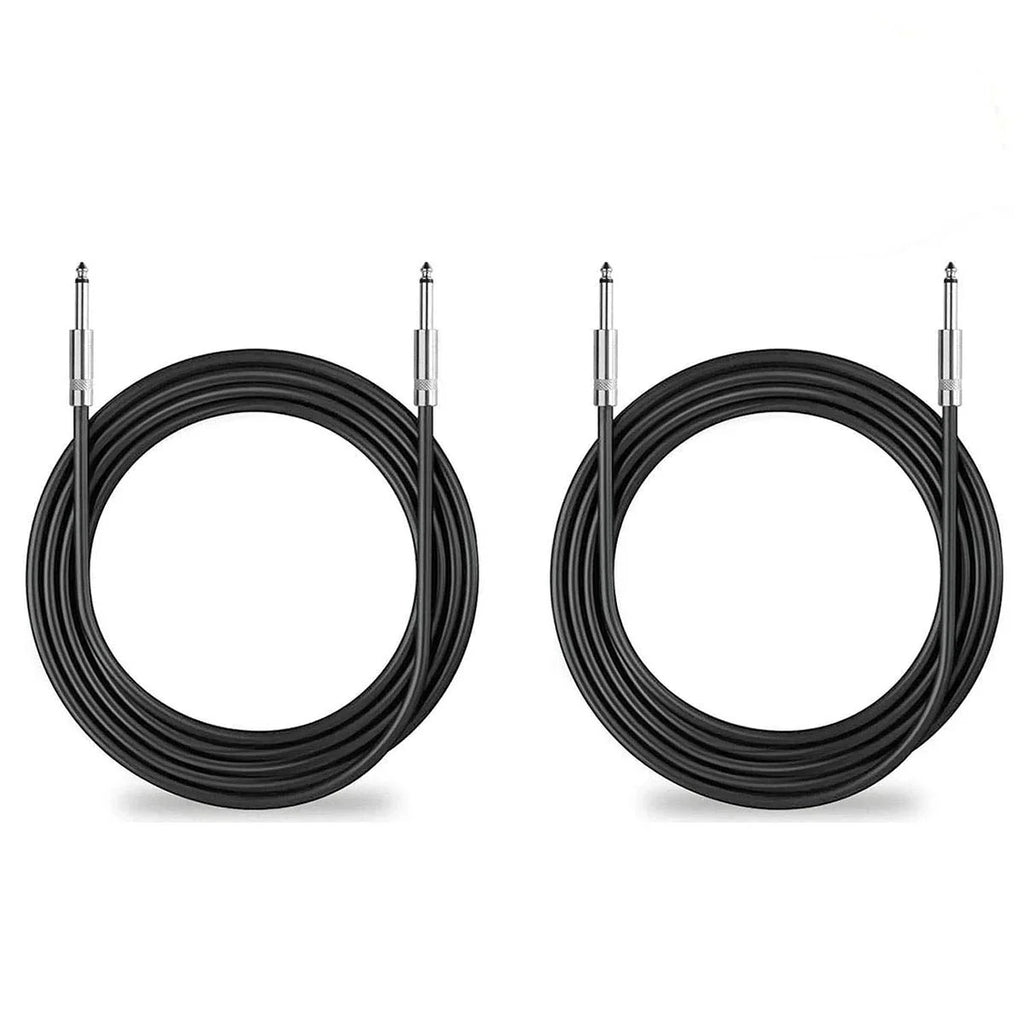 2 MR DJ CQQ12 12' Pro PA DJ Karaoke 1/4" Male to 1/4" Male Mono Audio Amp Patch Cords Speaker Wire PA Cable