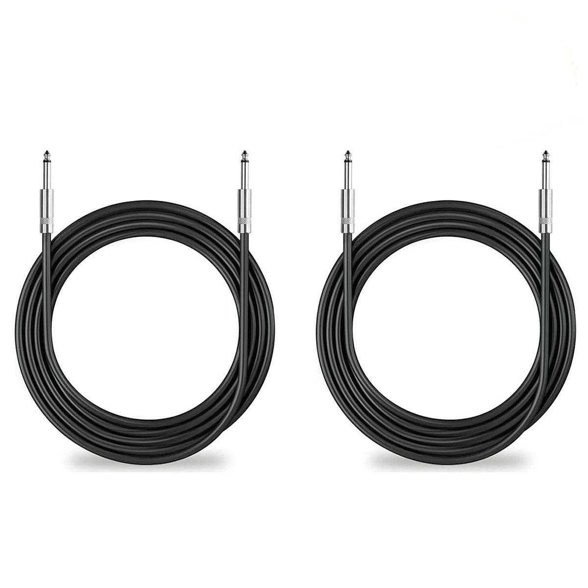 2 MR DJ CQQM25 25' Pro DJ Karaoke 1/4" Male to 1/4" Male Mono Audio Amp Patch Cords Speaker Wire PA Cable