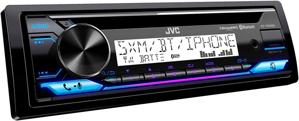 JVC Marine Radio Bluetooth Bundle with Dash Kit Handle Bar Control Antenna For 1998-13 Harley Davidson Motorcycle Touring Flht Flhx Flhtc
