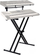 Load image into Gallery viewer, MR DJ KS650 2 Tier Doubled Keyboard Stand Adjustable Locking Straps &amp; Quick Release