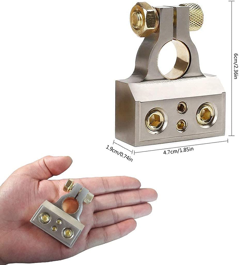 2 DC Sound DBTC300PN 0/2/4/6/8 AWG Single Positive & Negative Power Battery Terminal Connectors Chrome