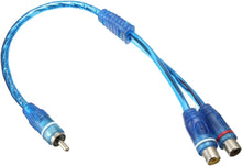 Load image into Gallery viewer, 4 Absolute ABC-2F1M BLUE Y-Adapter 2F-1M RCA Interconnect Audio Cable