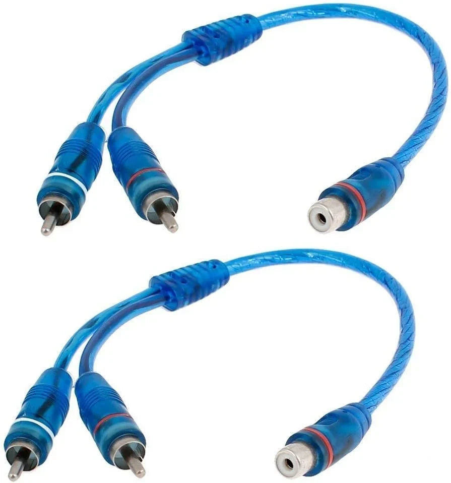 20 Absolute RCA Audio Cable "Y" Adapter Splitter 1 Female to 2 Male Plug Cable