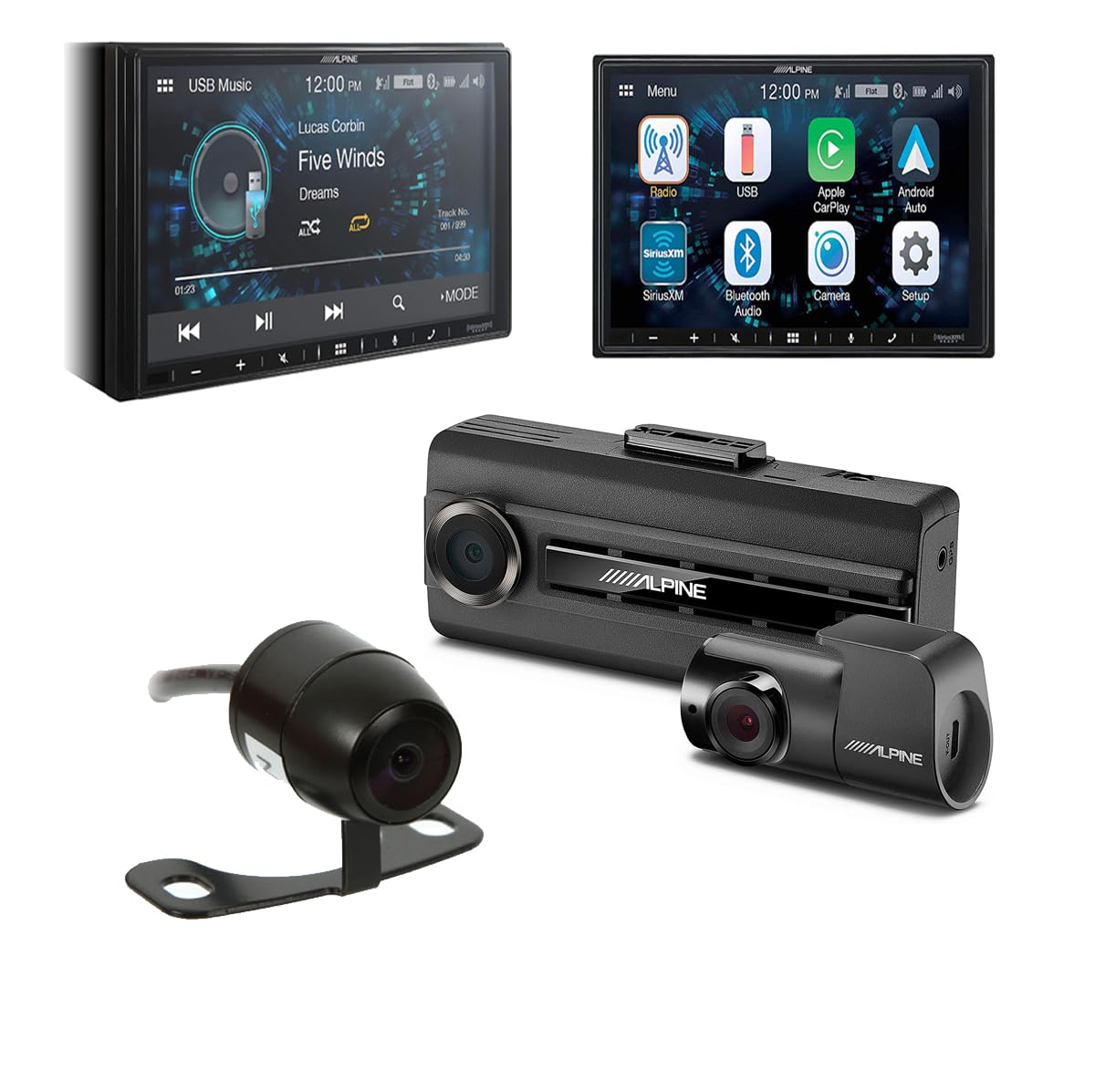 Alpine ILX-W670 7" Digital Multimedia Receiver Bullet Camera DVR-C310R Dash Camera