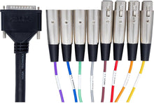 Load image into Gallery viewer, Hosa AES805Y AES/EBU Breakout Snake, DB-25 to 4 XLR Male &amp; 4 XLR Female, 16.5 Feet