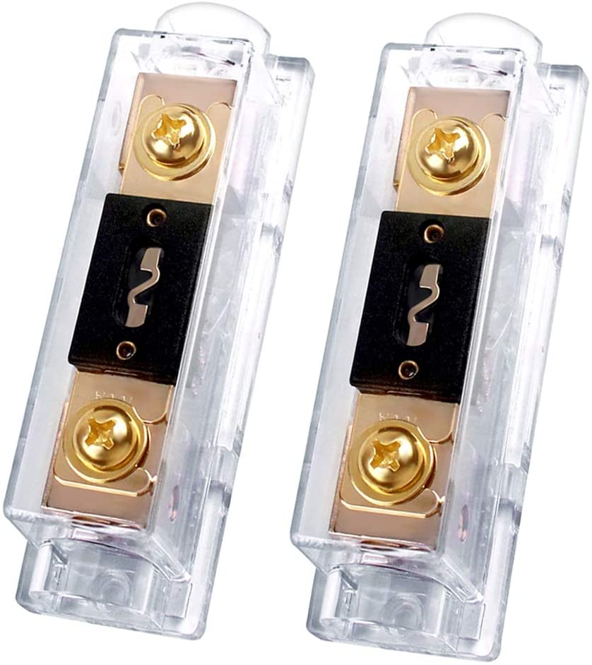 2 Patron PANLFH0G100 100A Inline ANL Fuse Holder, 0/2/4 Gauge AWG ANL Fuse Block with 100 Amp ANL Fuses for Car Audio Amplifier (2 Pack)