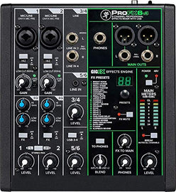 Mackie ProFX6v3 6-Channel Mixer with USB and Effects + Pair of XLR Cable + Magnet Phone Holder Bundle