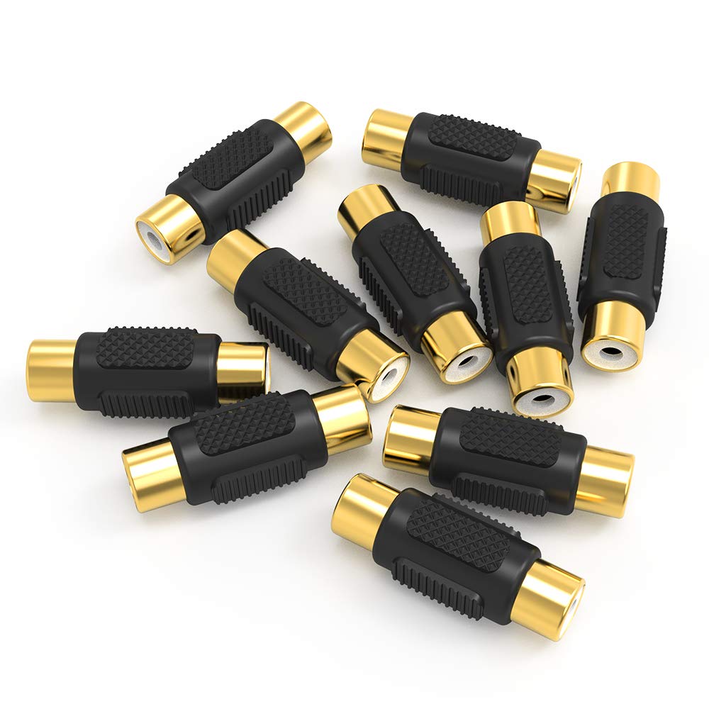 Absolute FF100-20 Female-to-Female RCA Barrel Connector Red & Black (20 Pack)