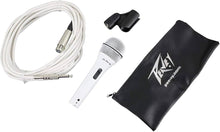 Load image into Gallery viewer, Peavey PVI 2W 1/4" White Cardioid Unidirectional Dynamic Vocal Microphone with 1/4" Cable