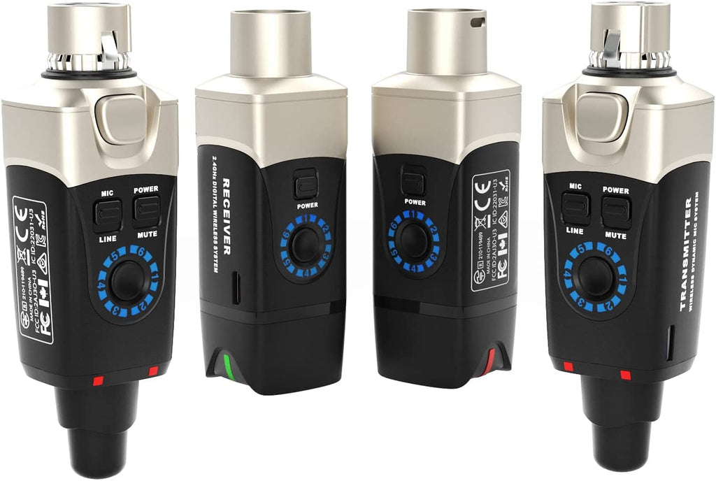 Xvive U3C Microphone Wireless System 2.4GHz Wireless XLR Transmitter and Receiver for Condenser Microphone, Audio Mixer, PA System