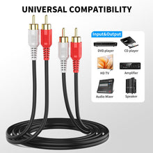 Load image into Gallery viewer, Absolute RCABK25 25FT RCA Audio Cable 2-Channel Male to Male OFC Copper Gold Plated