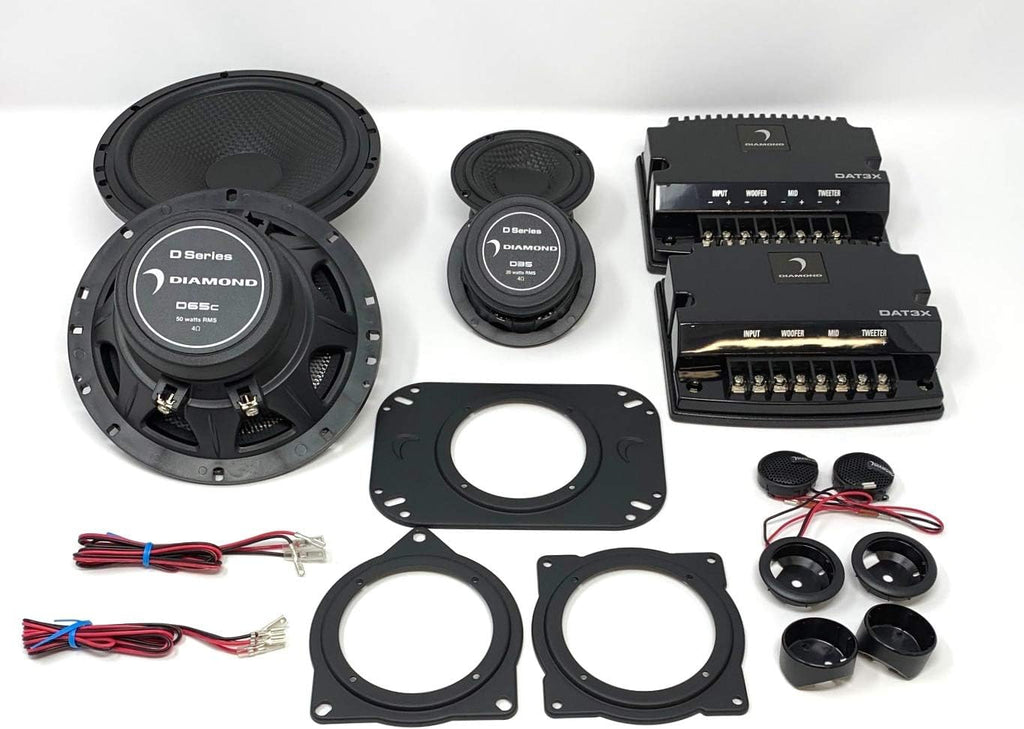 Diamond Audio DES365C DES Series 6.5" 3-Way Component System w/Aluminum Dome Tweeter and Crossovers
