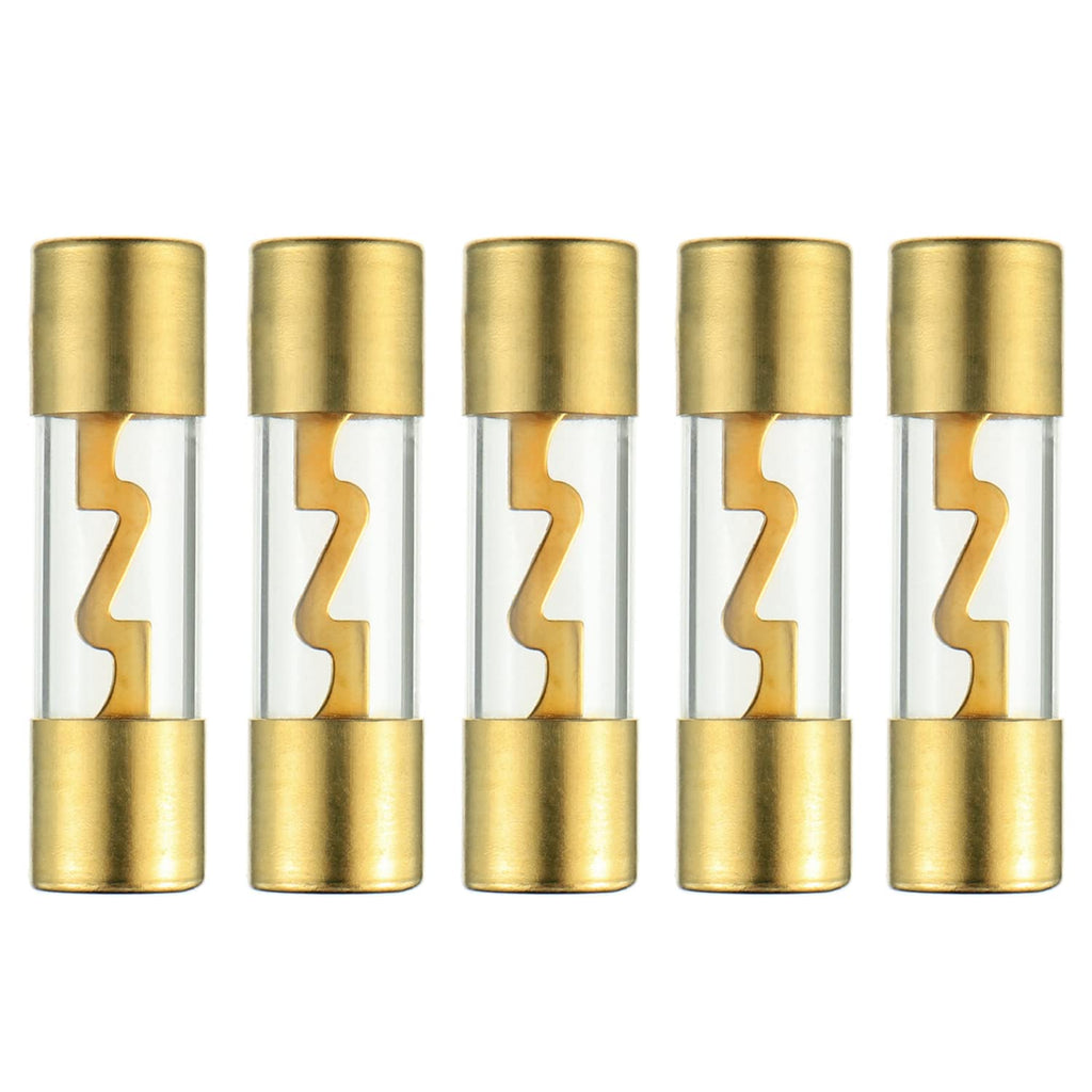American Terminal TAGU60-5 60 Amp Gold-Plated AGU Glass Fuse (5 Pack)