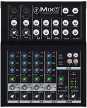 Load image into Gallery viewer, Mackie Mix8 8-Channel Compact Mixer Bundle with MR DJ Headphones, Two 1/4" TRS Cables &amp;  XLR Cables