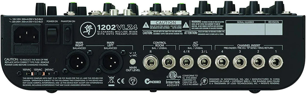 Mackie 1202VLZ4 12-channel Mixer with Ultra-wide 60dB gain range and Onyx Mic Preamps
