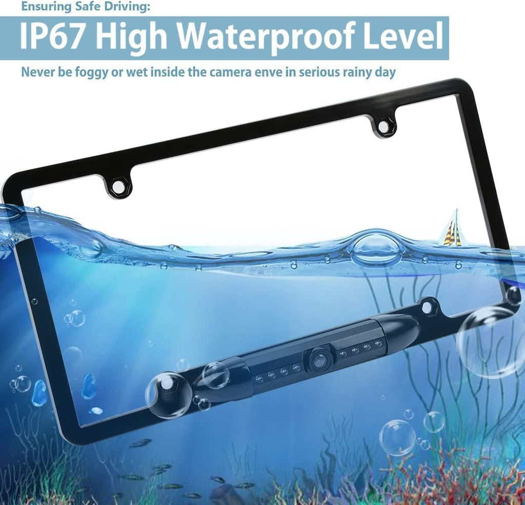 Absolute USA CAM105 HD Night Vision Backup Camera - 170° Wide Angle Waterproof License Plate Rear View for Alpine X009-GM2, ILX-107, ILX-207, ILX-F409 & ILX-W650