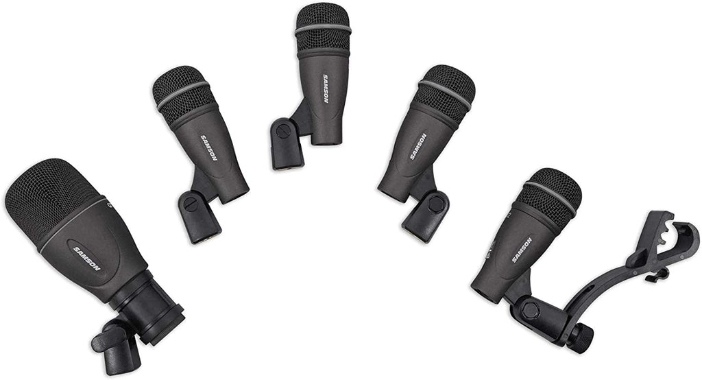 Samson DK705 5-Piece Drum Microphone Kit  Bundle with Stool & Headphone