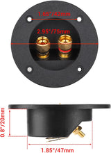 Load image into Gallery viewer, American Terminal 2PCS 3 Inch Round 2-Way Speaker Box Terminal Cup Binding Post Subwoofer Box Speaker Terminal for DIY Home Car Stereo Speaker Subwoofer