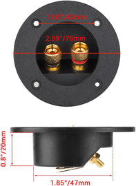 American Terminal 2PCS 3 Inch Round 2-Way Speaker Box Terminal Cup Binding Post Subwoofer Box Speaker Terminal for DIY Home Car Stereo Speaker Subwoofer