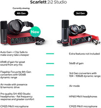 Load image into Gallery viewer, Focusrite SCARLETT 2I2 STUDIO Gen Audio Interface + Mic+ Headphones + Boom Arm