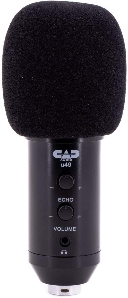 CAD Audio U49 USB Large Format Side Address Studio Microphone with Headphone Monitor and Echo