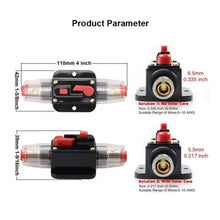 Load image into Gallery viewer, Absolute ICB140 140 Amp Circuit Breaker 4/8 AWG Inline Manual Reset Fuse Holder