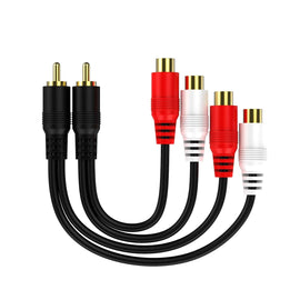 2 Absolute 2F1M RCA Interconnect Cable Wire Marine Car Amplifier Stereo Home Audio