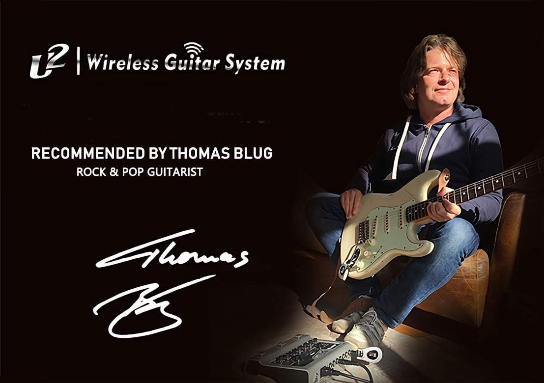 Xvive U2 Guitar Wireless System 3-tone Sunburst 2.4GHz Digital Guitar Wireless Transmitter and Receiver for Electric Guitar Bass Violin Keyboard