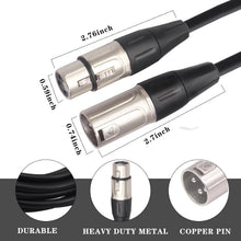 Load image into Gallery viewer, 2 MR DJ CXMXF12 12' XLR Male to XLR Female Microphone Balanced Instrumental Dj XLR Interconnect Cable