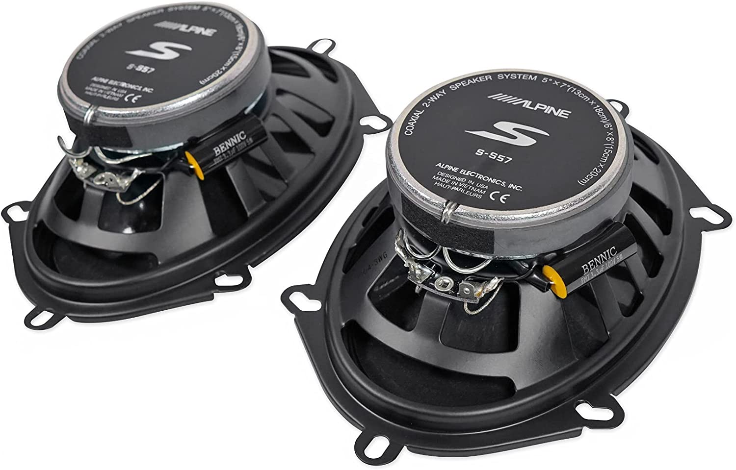 Alpine S-S57 Car Speaker 460W Max (150W RMS) 5" x 7" Type-S 2-Way Coaxial Car Speakers