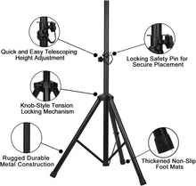 Load image into Gallery viewer, MR DJ SS350B Pro Universal Folding Tripod DJ PA Home On Stage Speaker Light Stand