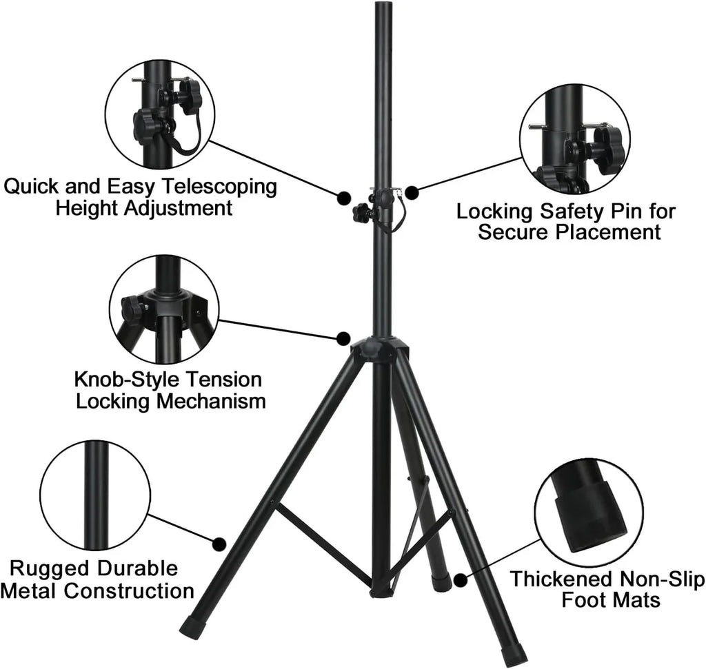 MR DJ SS350S Universal Silver Folding Tripod PRO PA DJ On Stage Speaker Stand