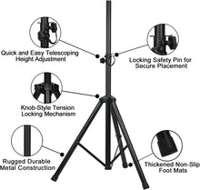 Load image into Gallery viewer, MR DJ SS350S Universal Silver Folding Tripod PRO PA DJ On Stage Speaker Stand