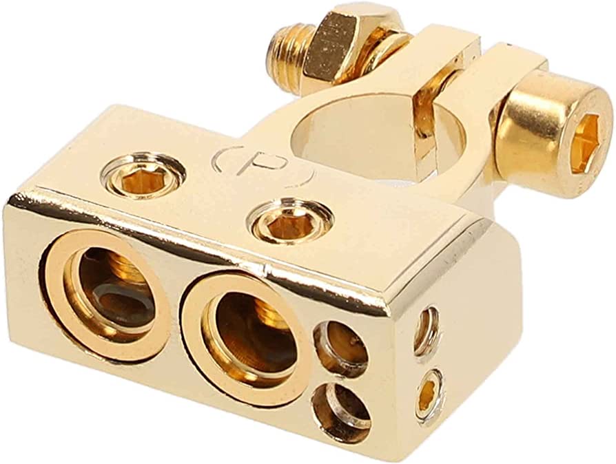 DC Sound DBTG300P 0/2/4/6/8 AWG Gold Single Positive Power Battery Terminal Connectors