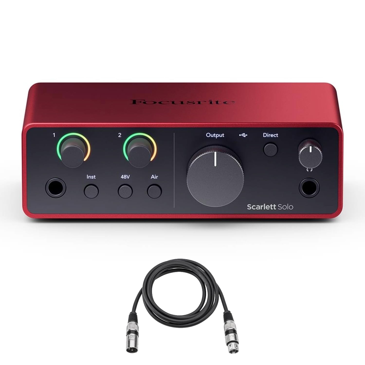 Focusrite SCARLETT SOLO 4th Gen 192kHz USB Audio Interface + 6' XLR Cable