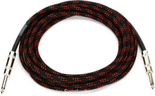Load image into Gallery viewer, Hosa 3GT-18C5 Cloth Guitar Cable, Straight to Same, 18 ft, Black/Red