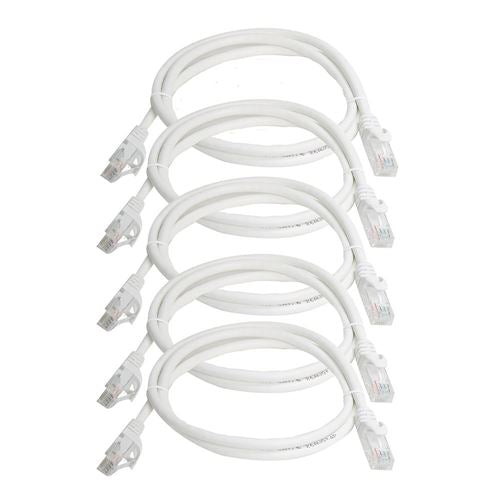 6 Cat6a Ethernet Network Patch Cable RJ45 23AWG 600Mh Solid Copper Wire 3' White