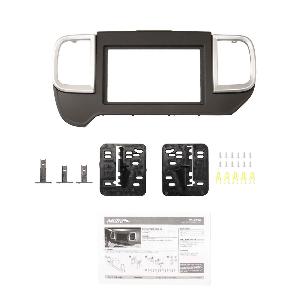 Metra 95-7398 Double-DIN Car Stereo Dash Kit - Compatible Fits for Hyundai Venue 2020-Up