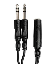 Load image into Gallery viewer, Hosa YPP-308, 1/4" TRS Female to Dual 1/4" TRS Male Y Cable