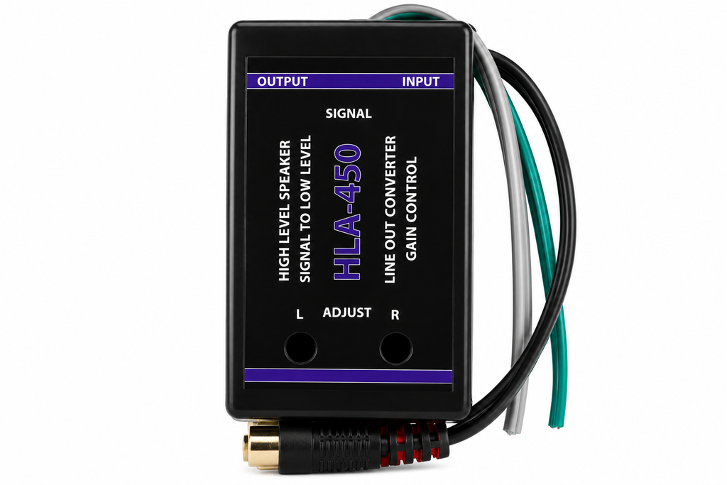 Absolute HLA450 2-Ch High-to-Low Line Output Converter Adjustable Speaker Level to RCA Converter