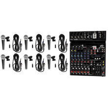 Load image into Gallery viewer, Peavey PV 10 BT 10 Channel Compact Mixing Mixer Console with Bluetooth +6 Samson Mics