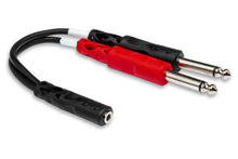 Load image into Gallery viewer, Hosa YMP-434 Stereo Breakout Cable 3.5 mm TRSF to Dual 1/4 in TS