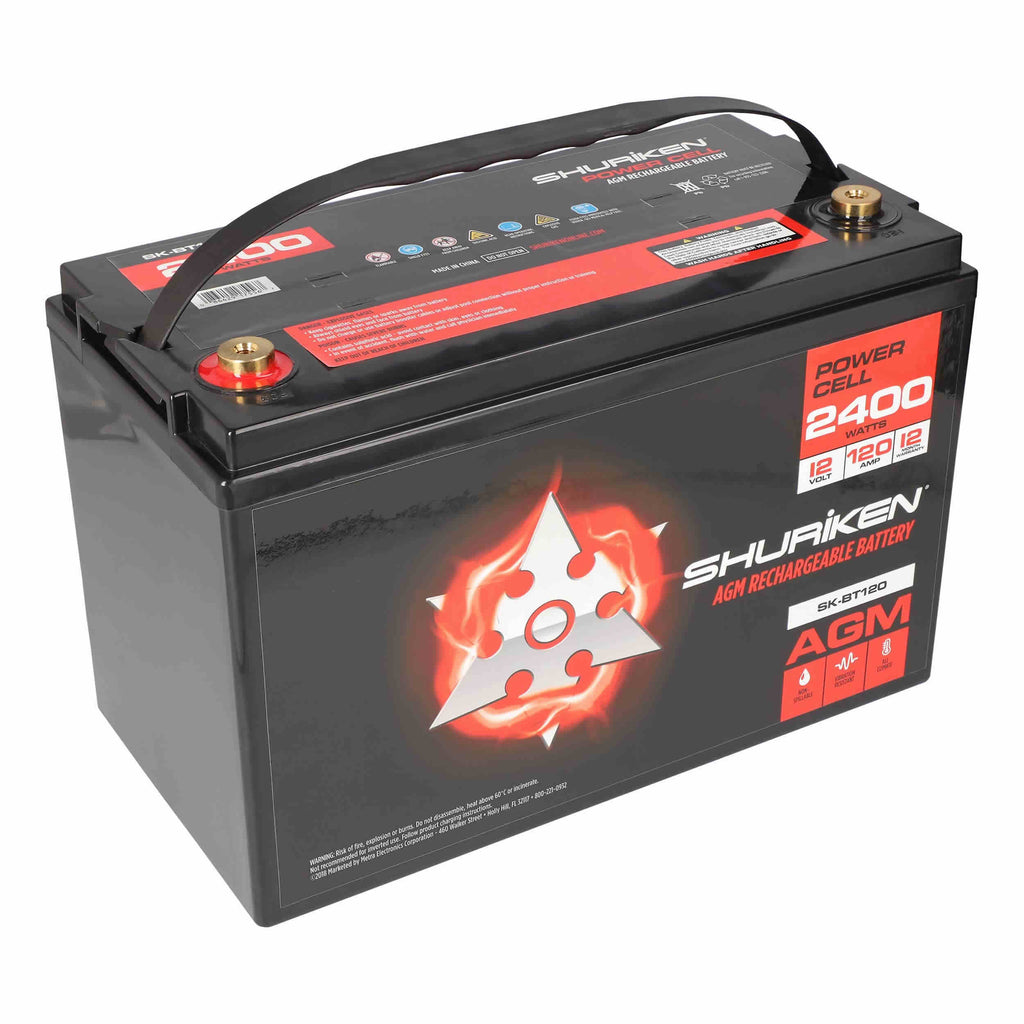 Shuriken SK-BT120 12V High Performance AGM Power Cell Battery for Systems Up To 2400 Watts