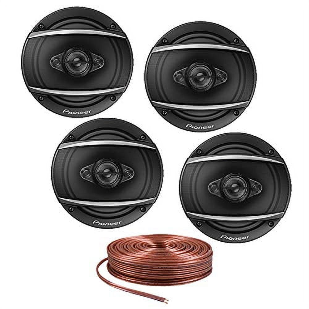 2 Pair Pioneer TS-A1680F 6.5" 4-Way 350W A-Series Coaxial Speakers + Absolute SW16G50 16 Gauge 50ft Speaker Wire